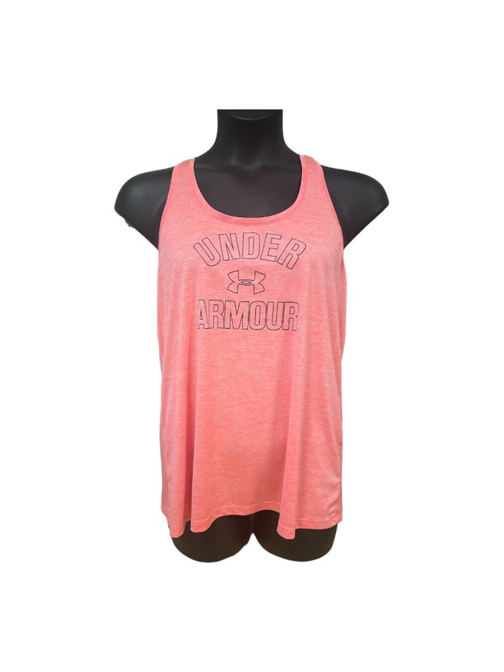 Under Armour Womens Vest Top Size XL Hot Orange HeatGear Gym Running Tank